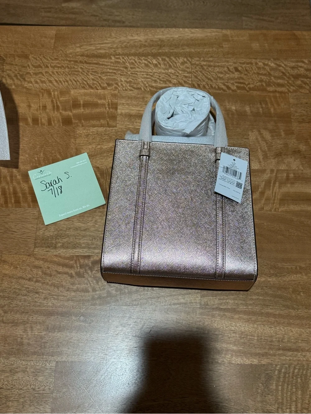 kate spade metallic rose gold crossbody tote